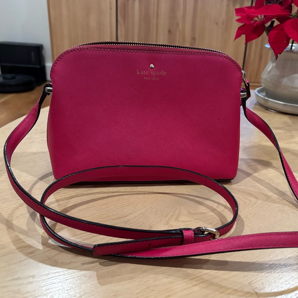 Kate Spade bright pink cross body bag purse